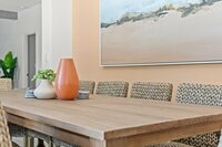 The living space is connected to the kitchen and dining  areas, so guests who want to relax and guests who want to whip up a meal can enjoy the home together, always.
| White Sands by Boutiq Luxury Vacation Rentals | Destin, Florida